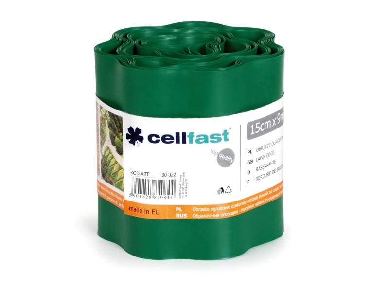 Græskant/bedafgrænser - Bølget, Mørkegrøn, H15cm x 9M