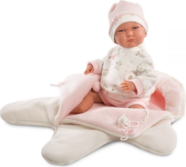 Llorens Puppe – Baby Im Rosa Overall, 42 Cm (74038)