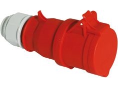 Bals Cee Forlængerled 400V 16A, 4 Polet Klokken H6, Rød, Ip44, Skrueløs Quick Connect, Polyamid