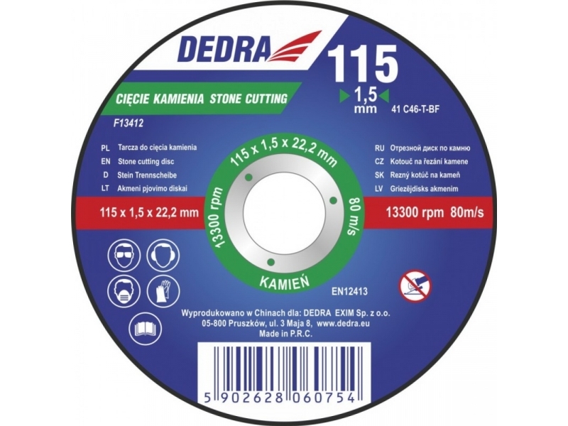 Dedra 115x1 5x22 2 Mm Stenskæreskive F13412