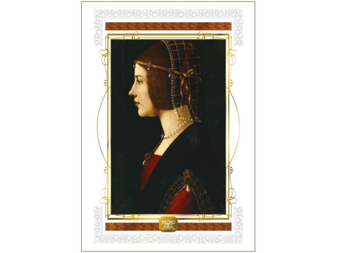 Billede af Da Vinci Davinci Kvinde Med Perler Carnet 16X23 Cm + Konvolut (B-3J 515 001)
