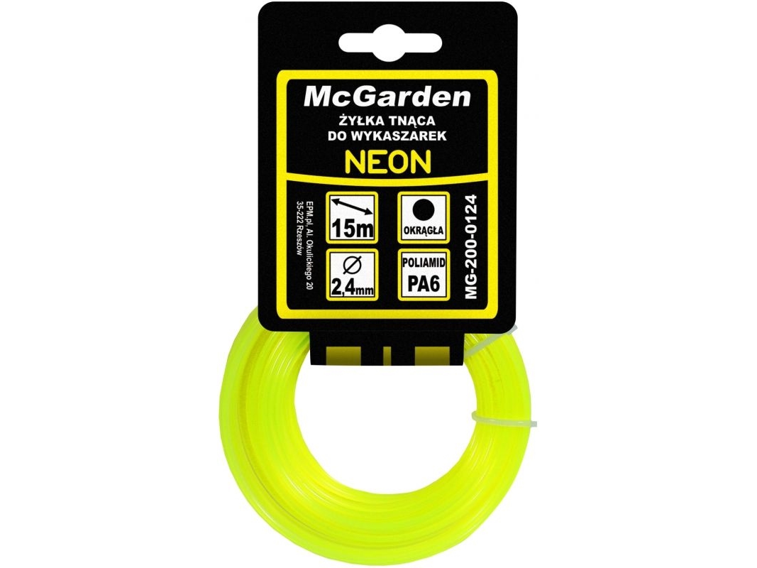 McGarden rund buskrysslinje neon 1,6 mm 15 m (MG-200-0116)