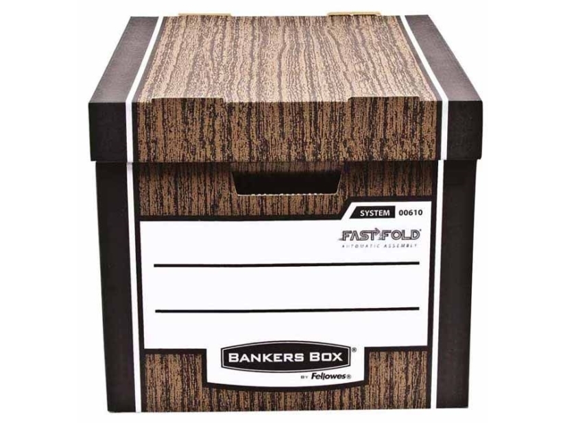 Fellowes Woodgrain Fast Fold 10 st brun | Arkivering - Arkiv box/mappar - Förvaringslåda | GameStuff