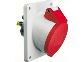 Bals Cee Stikdåse H6 400V 32A 5 Polet, Rød Indbygning Skrå, Flange 100X92 Mm, Quick Connect Ip44, Polyamid