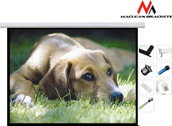 Maclean MC-561 - Projektorduk - motoriserad - 135 (343 cm) - 16:9 - Matte White | TV, Ljud & Bild - Projektor og Projektorduk - Projektorduk | GameStuff