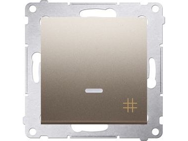 Kontakt-Simon Kreuzschalter Mit Led-Beleuchtung 10 Ax Mattgold (Dw7l.01/44)