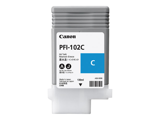 Canon Pfi-102C, Blå, Imageprograf Ipf500/Ipf510/Ipf610/Ipf650/Ipf710/Ipf750, Inkjet, 130 Ml