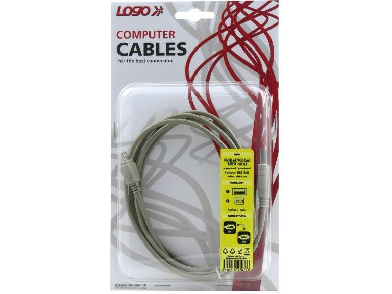 Usb Logo Usb-A - Miniusb Kabel 2 M Schwarz (17077)