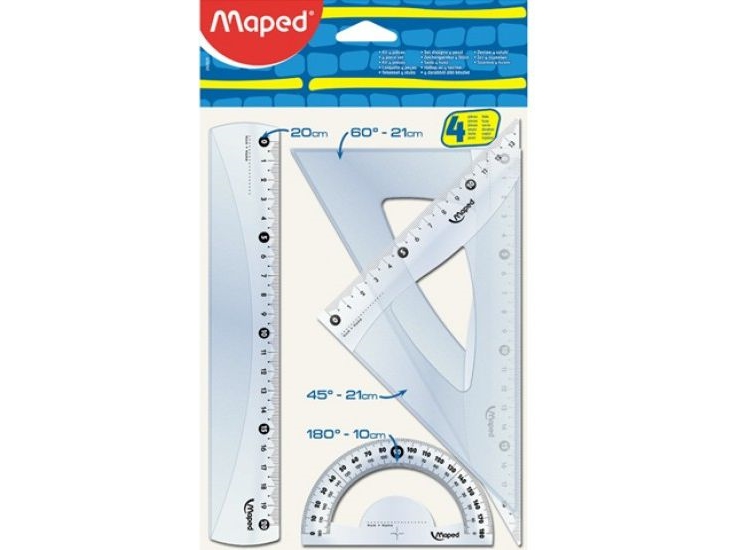 Corex Sæt Med Lineal 20 Cm, 2 Vinkelhager, Gradskive (242820)