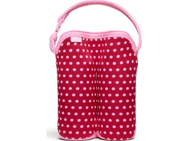 Built Built Bottle Buddy - Termopakke Til Dobbeltflaske (Baby Pink Mini Dots)