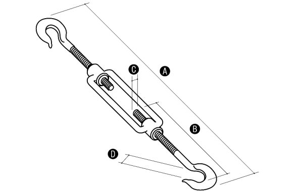 Elko-Bis Augenschraube Haken-Haken Verzinkt 195-270Mm