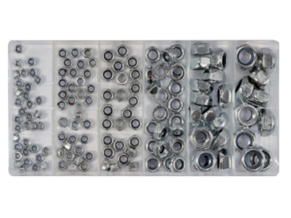 Yato sæt med metriske møtrikker med sikring M4-M12 146 dele (YT-06774)