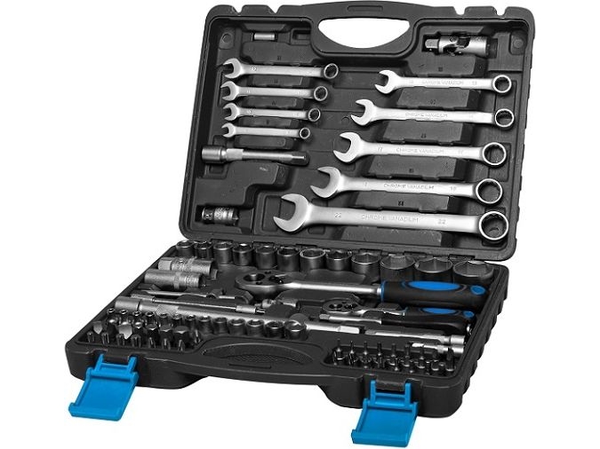 Mega-Set Mit 82 Köpfen/Bit-Einsätzen 1/2", 1/4", 4-32 Mm Mit Flachschlüssel 8-22 Mm