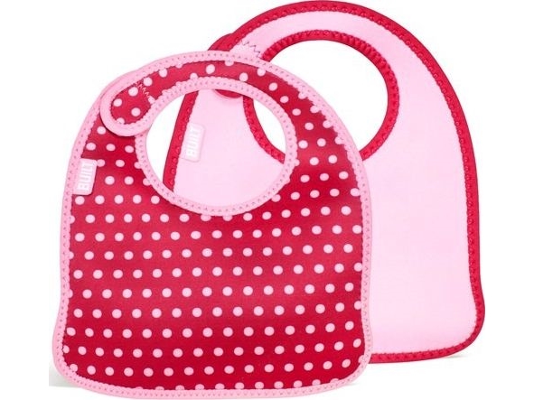 Built Built Mess Mate – 2 hagesmækker til børn (Baby Pink Mini Dots)