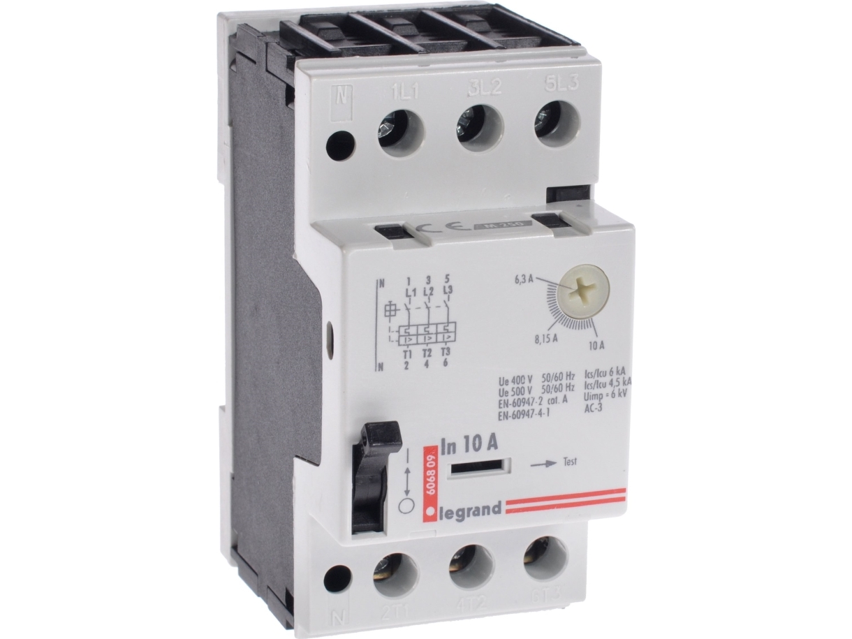 Legrand Moottorikatkaisija 3P 4kW 6,3-10A M 250 10 606809