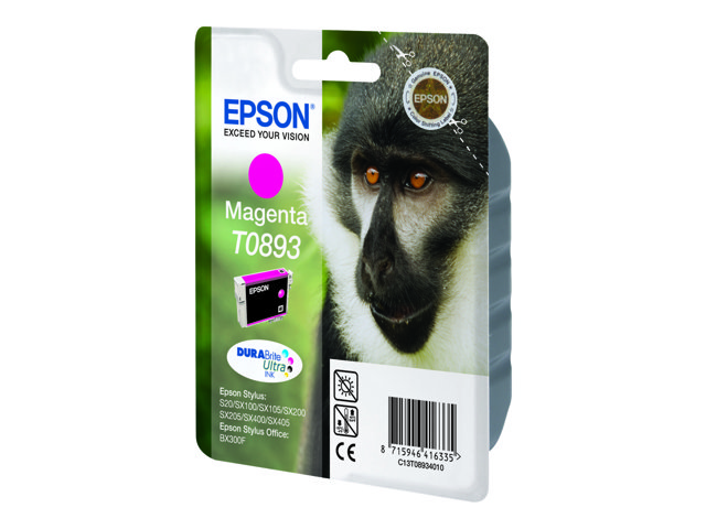 Epson T0893 - Magenta - Original - Blister Mit Rf/Akustischem Alarm - Patrone - Für Stylus S21, Sx110, Sx115, Sx210, Sx215, Sx400, Sx405, Sx410, Sx41