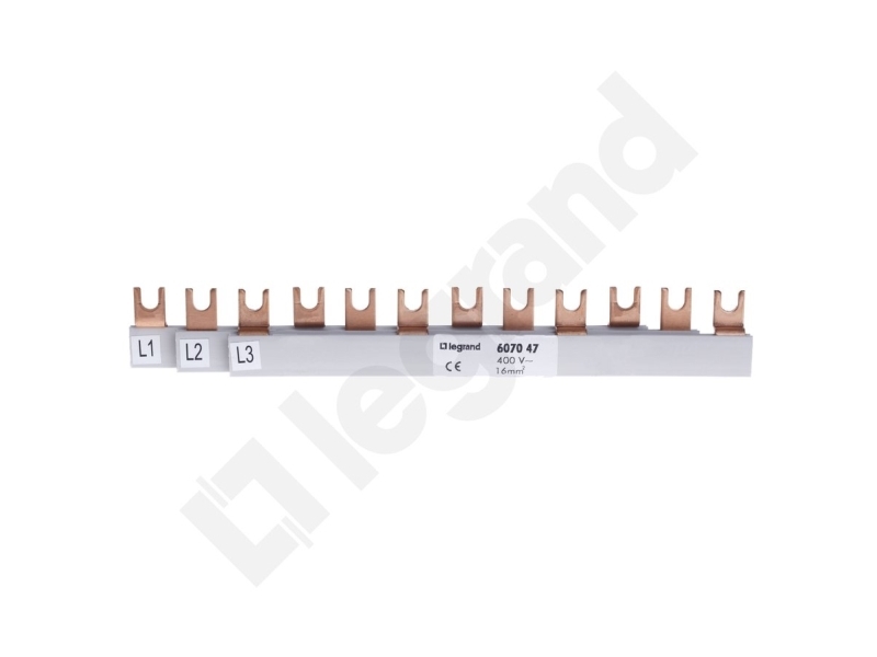 Samleskinne 3P 80A 16mm2 gaffel (12 mod.) BI3/16x12 607047