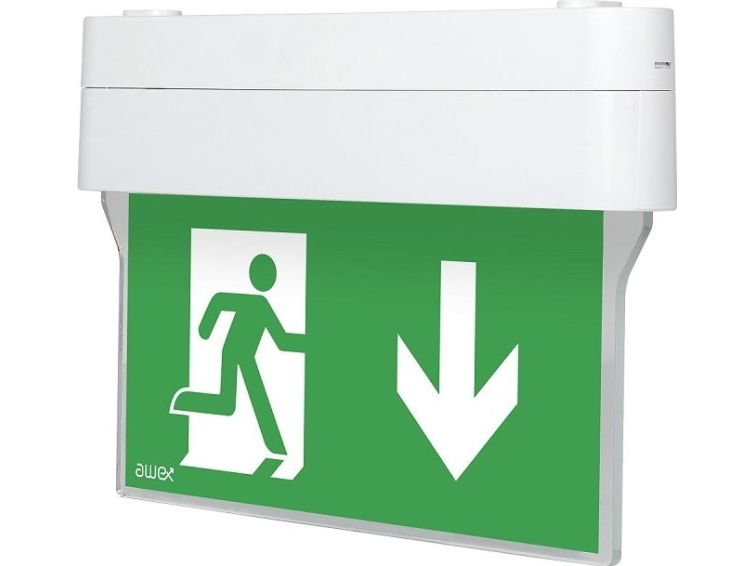 AWEX Emergency lighting Arrow N LED 1W 1h dual purpose + PU31 PU41 white (ARN/1W/CSA/X/WH)