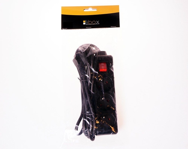 Libox Lb0081b-3 Forlængerlist 3 Stikkontakter 3 M Kabel Sort