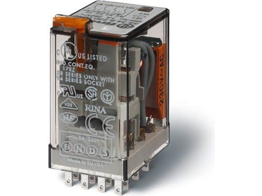 Industrierelais 4P 7A 230V Ac Prüftaste Mechanischer Auslöser 55.34.8.230.5040