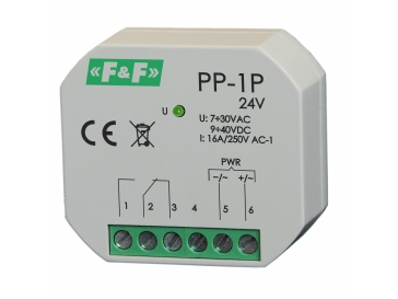 F&F Elektromagnetisches Relais 1P 16A P/T - Pp-1P 24V