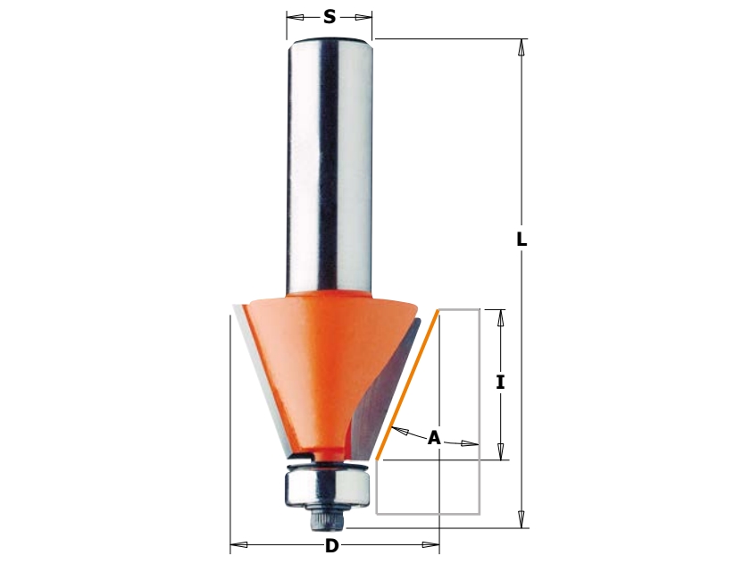Anfasfräser Cmt 936.950.11 65/26 Mm Mit Lager