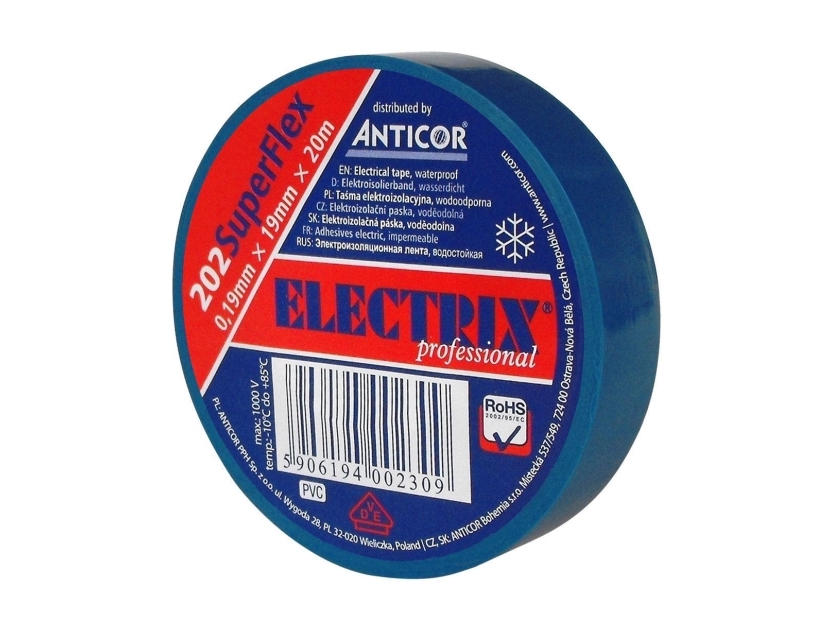 Anticor Pvc Isolierband 202 Superfle 19Mm 20M Blau