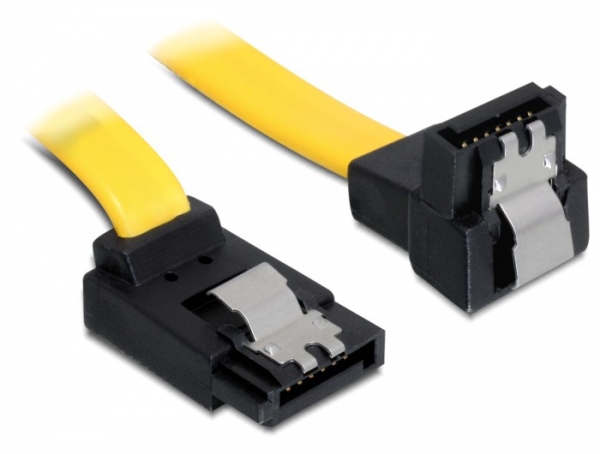 Delock Cable Sata - Sata-Kabel - Serial Ata 150/300/600 - Sata (Hun) Til Sata (Hun) - 70 Cm - Nedvinklet Stikforbindelse, Haspet, Opvinklet Stikforbi
