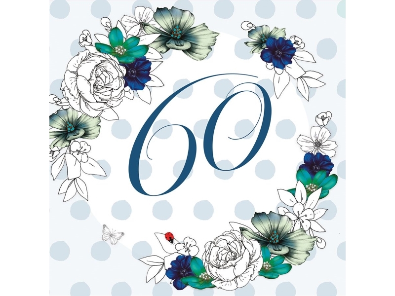 Billede af Clear Creation Swarovski Kort Firkantet Fødselsdag 60 Blomster