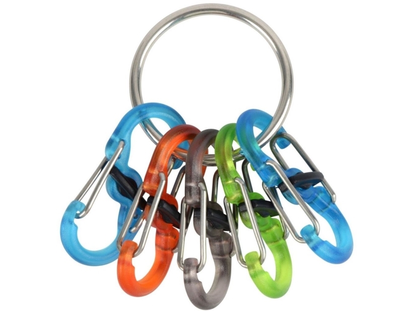Nite Ize Keyring + 5X Micro-Karabiner Transparent Mixfarben (Krgp-11-R3)