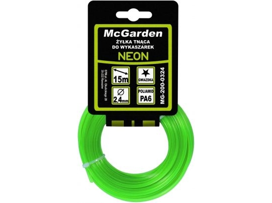McGarden Neon stjernetrimmerlinje 2,4 mm 15 m enhet (MG-200-0324)
