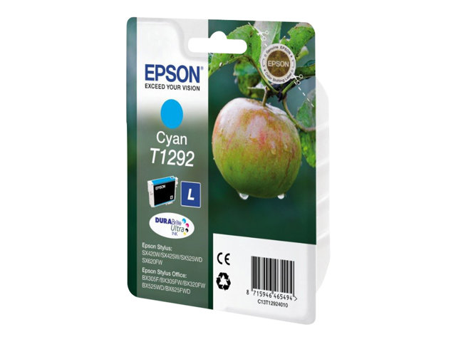 Epson T1292 Apfel Durabrite Ultra Single Cyan Tinte, Low Yield, Cyan, 7 Ml, 1 Stück(E), 474 Seiten, Einzelpackung