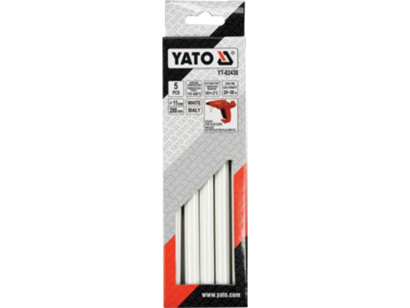 Yato Klebeeinsätze 11 Mm X 200 Mm Weiß 5 Stück Yt-82438
