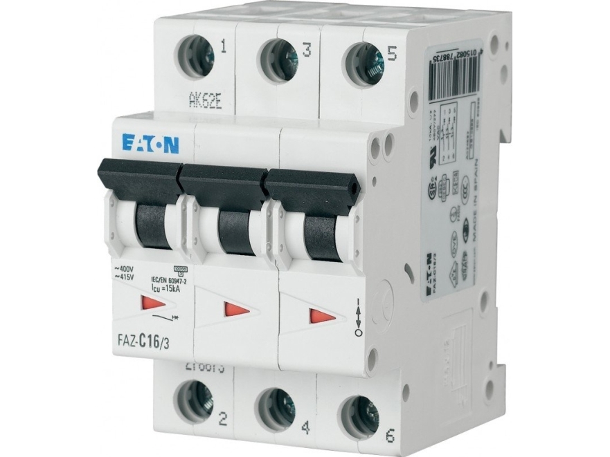 Eaton Wyłącznik Nadprądowy Faz-B15/3 3P B 15A 15Ka Ac 278846