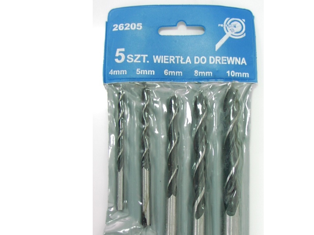Wiertlo Mega Til Træ/ Beton Cylindrisk Bor 4/5/6/8/10 Mm Sæt (26205)