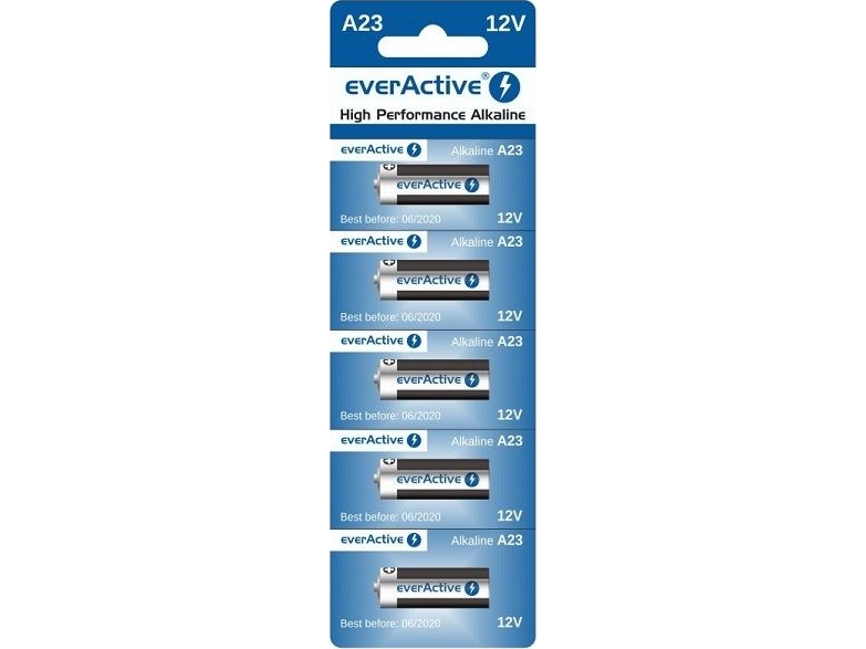 Everactive Alkalibatterien 23A 12V - Blister 5 Stück.