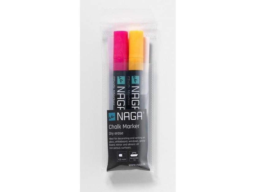 Glastavle marker pink og orange 4,5 mm Dry Erase med vendbar spids fra rund til skrå 2 stk. i pakke | Skrivredskap - Märkpennor - Whiteboard pennor | GameStuff