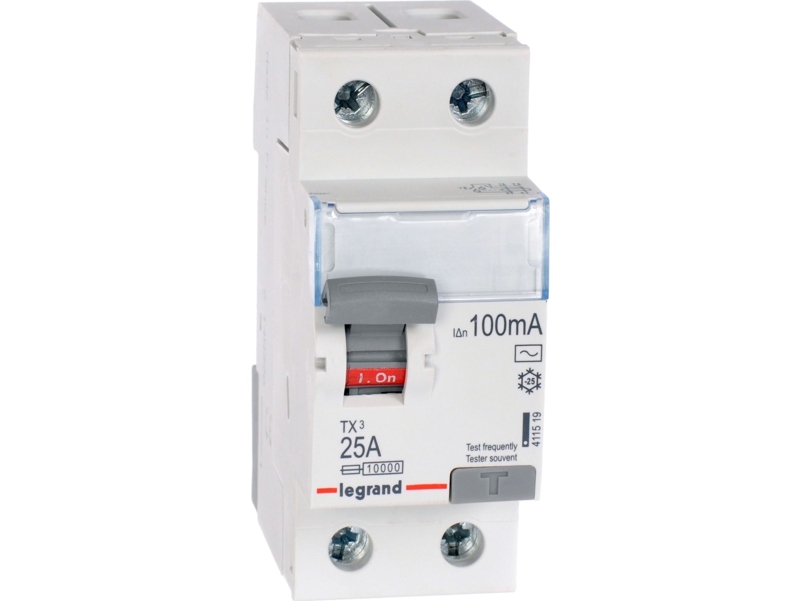 Legrand Hpfi/Hfi-Relæ 2P 25A 0,1A Type Ac P302 Tx3 (411519)