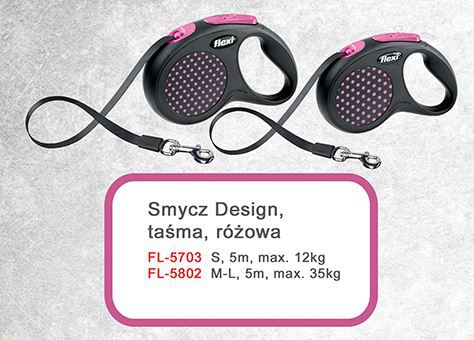 Flexi Black Design M Bånd 5 M, 25 Kg, Pink