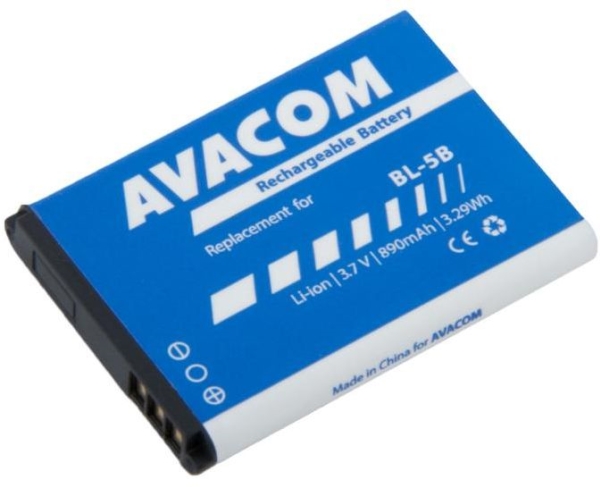 Avacom Gsno-Bl5b-S890 Battery For Nokia 3220, 6070, Li-Ion 3.7V 890Mah (Bl-5B Replacement)