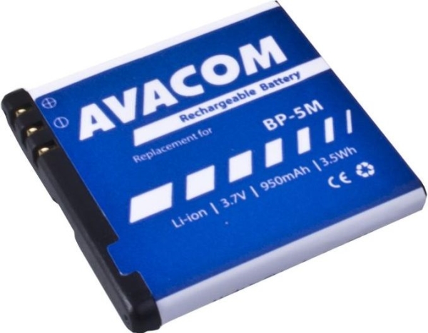 Akku Avacom Gsno-Bp5m-S950a Für Nokia N81, 6500 Li-Ion 3,7V 950Mah (Bp-5M Ersatz)