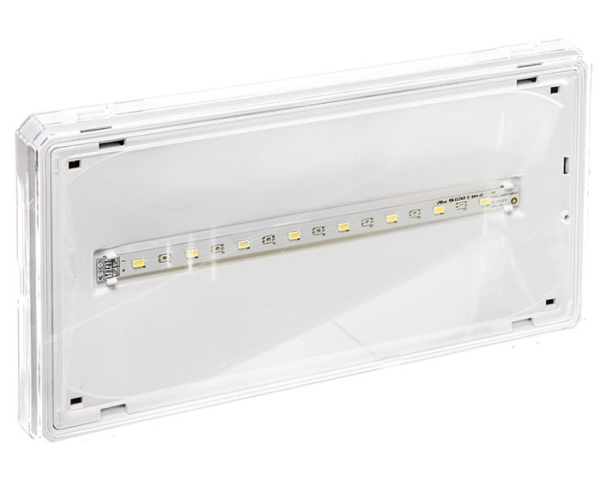 Nødlys armatur EXIT IP65 3W 1h enkeltbatteri hvid ETE/3W/ESE/X/WH