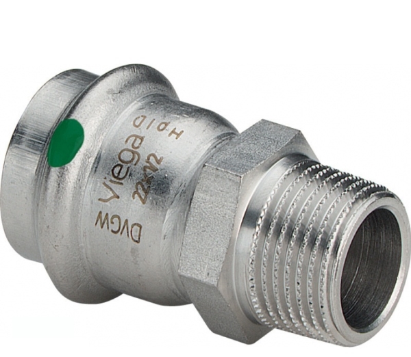 Sanpress Inox övergång 15 mm x 12 rostfritt stål, 436445 | VVS Artiklar - Rör & Kopplingar - Tryckrör och rördelar | GameStuff