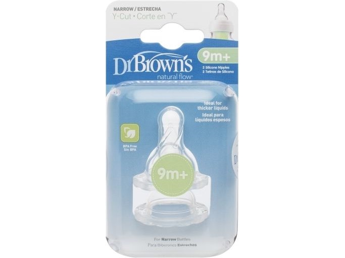 Dr. Browns Narrow Nipple Standard Silicone 9M + 2 Pieces (Qu0051)