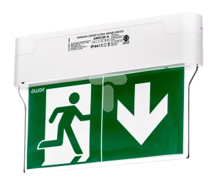 Nødlysarmatur AWEX ARROW N IP44 1W 1h to-funktion dobbeltzijdet med autoprøve ARN/1W/BSA/AT/WH