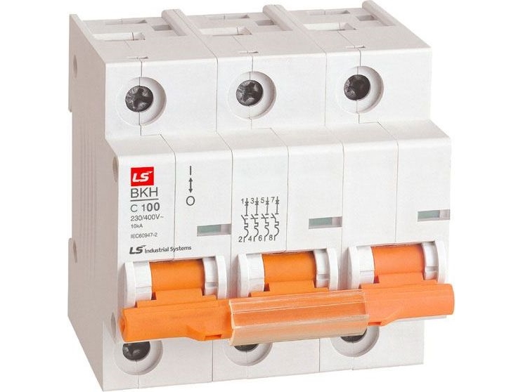 Lsis Leitungsschutzschalter Überstrom 3P C 100A 10Ka Ac Bkh-C-100-3 (06110347R0)