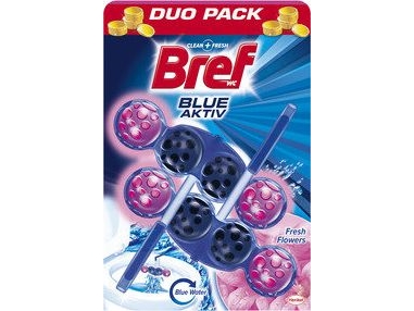 Bref Wc-Reiniger "Bref Blue Aktiv Fresh Flowers" ??2X50g