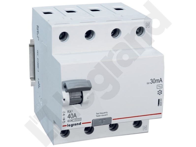 Legrand Fejlstrømsafbryder 4P 40A 0,03A Type Ac Rx3 402063