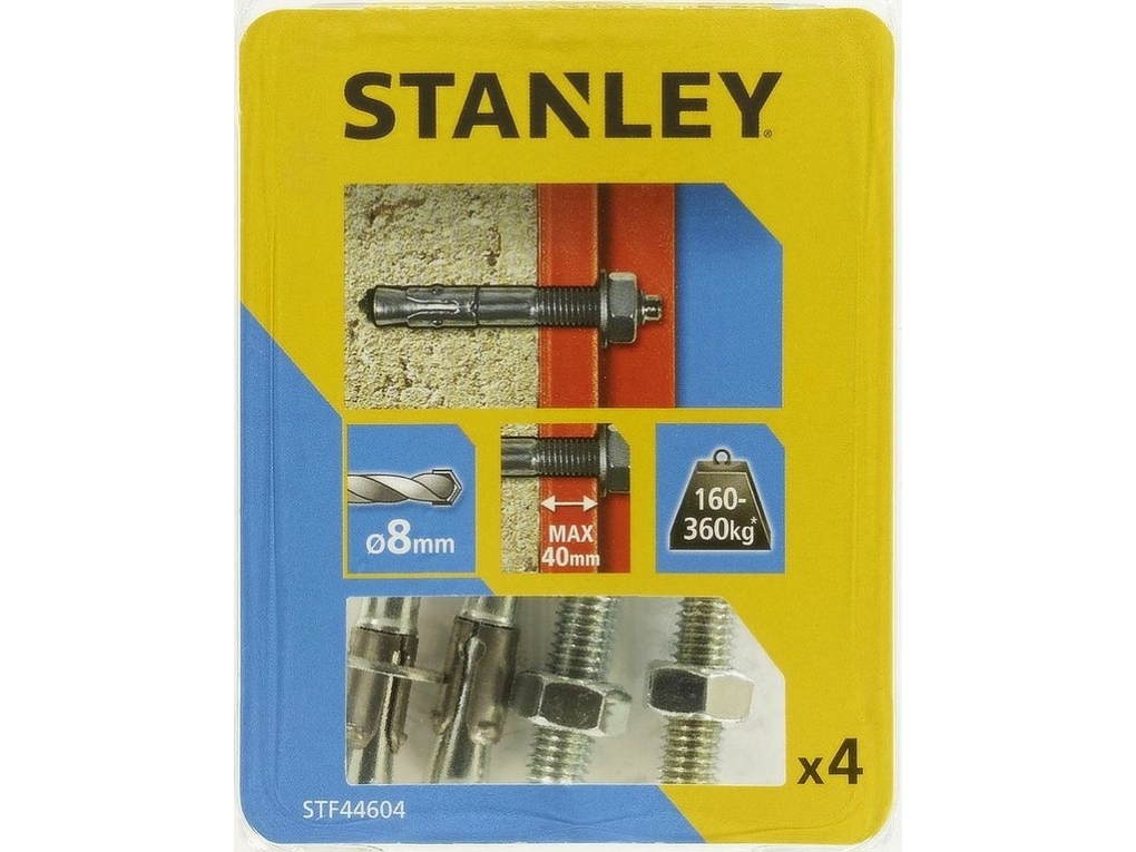 Gennemgående Ankerbolte Stanley Fatmax I Stål, Mekaniske 8 X 80 Mm 4 Stk. (Stf44604-Xj)
