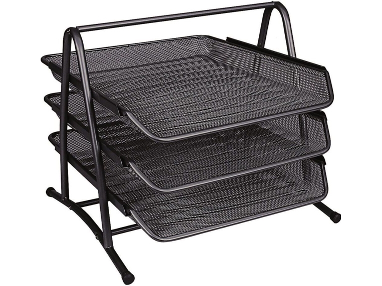 Metal Desk Set 3 Drawers Black